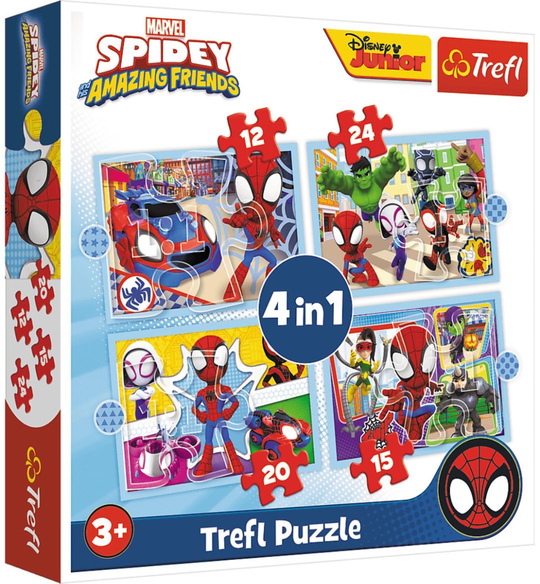 Пазл Trefl Команда Spidey, 4-в-1 классический 71 деталей
