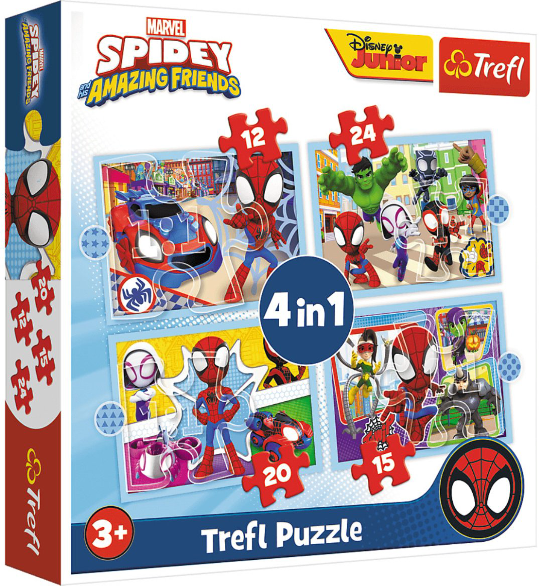 Пазл Trefl Команда Spidey, 4-в-1 классический 71 деталей купить,NaN