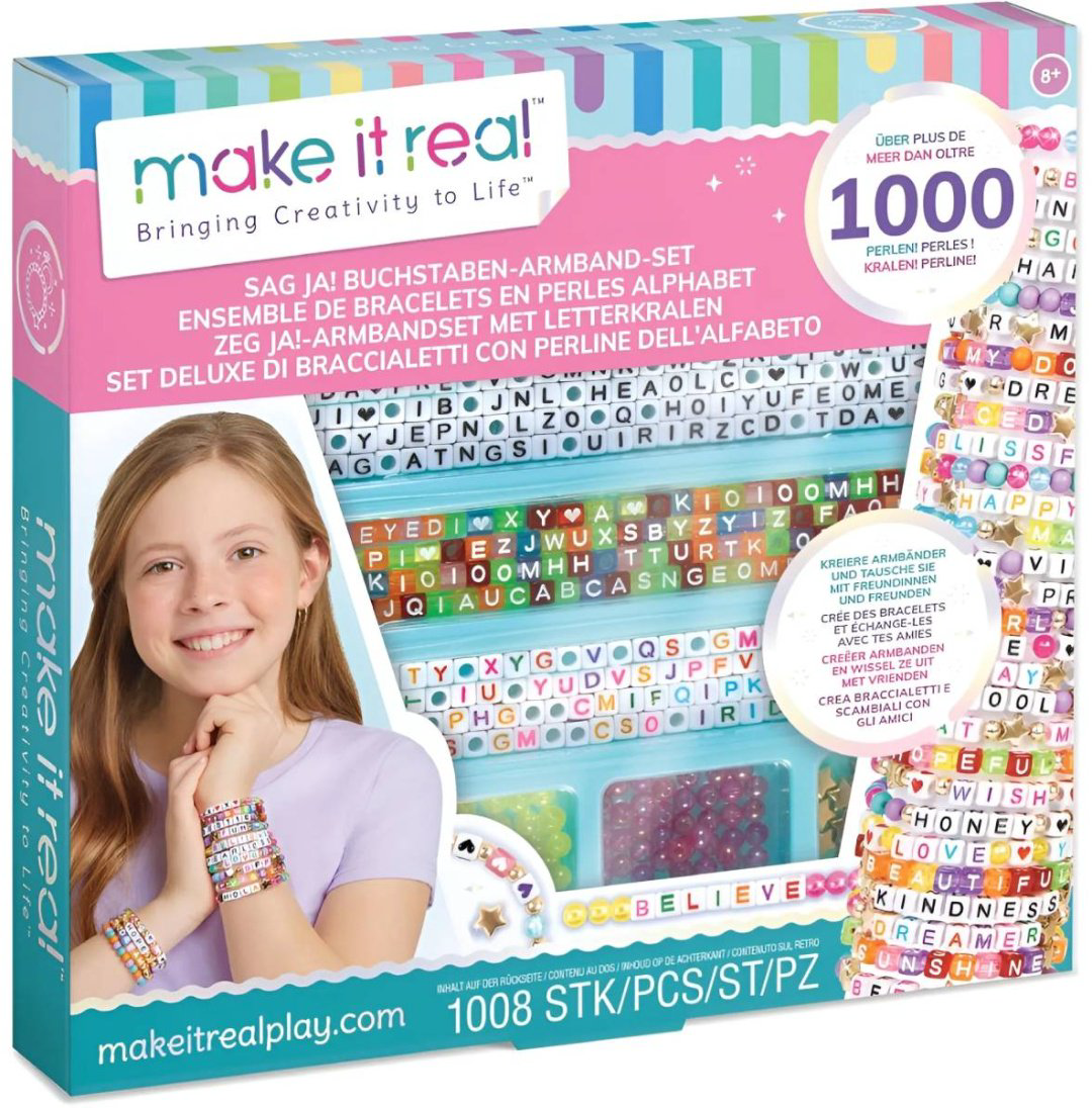Набор для творчества Make It Real Создание браслетов Say Yes! Alphabet Bead Bracelet Set купить,NaN