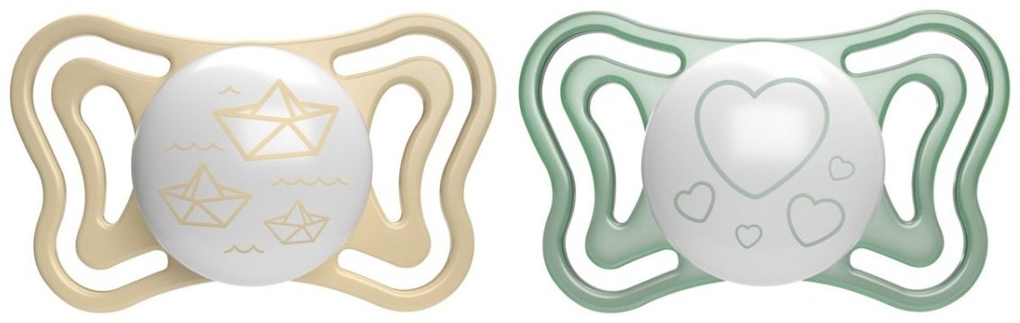 Chicco: Пустышка силикон Physio Light 2м+ 2 шт, светящиеся