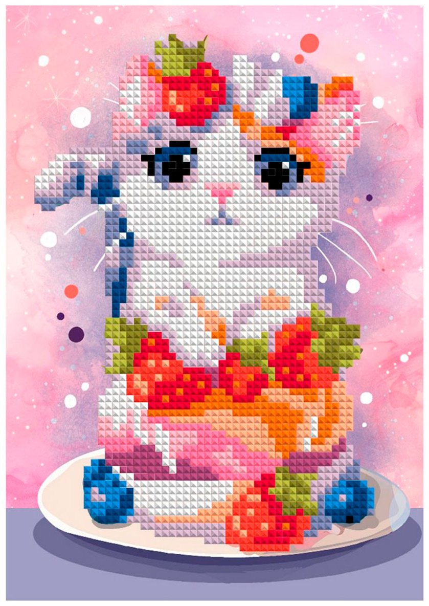 Алмазная мозаика LORI Клубничный десерт 20x15 см