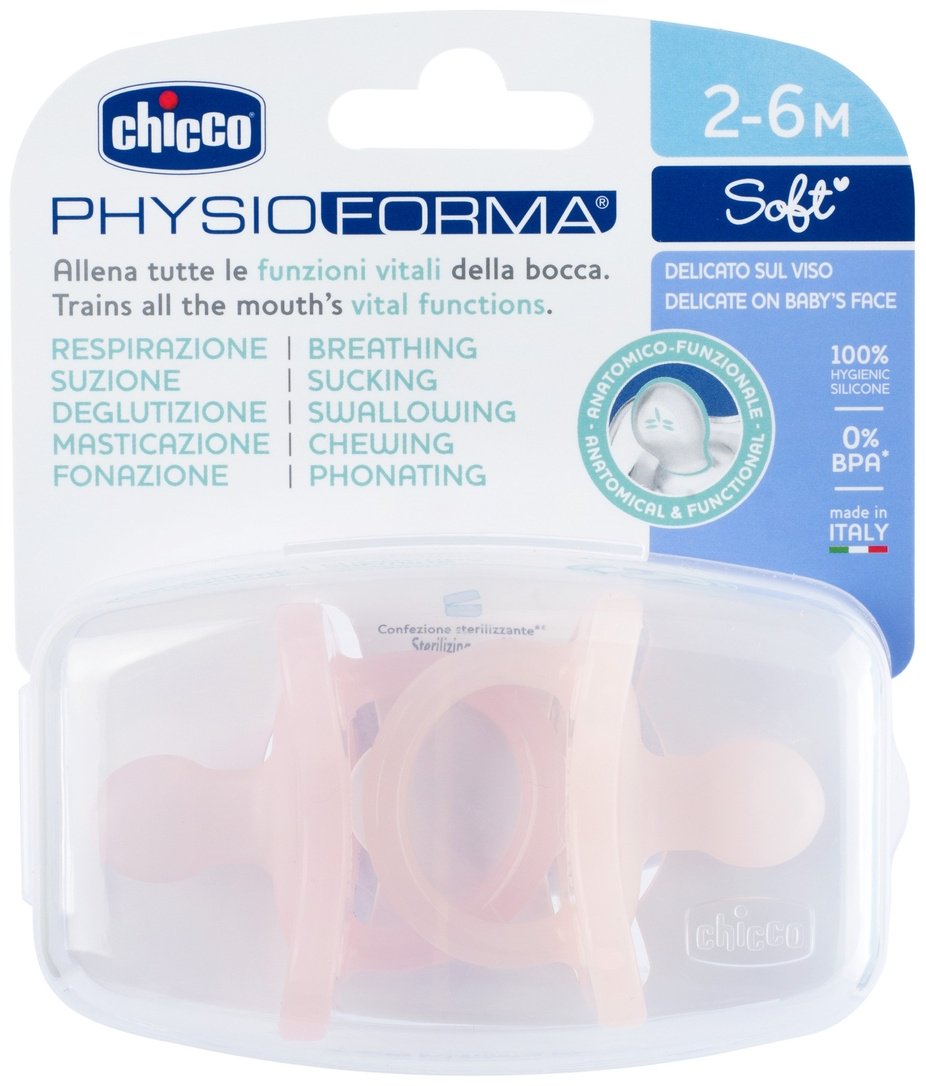 Набор пустышек Chicco 00073088110000, 2 шт, розовый купить,0