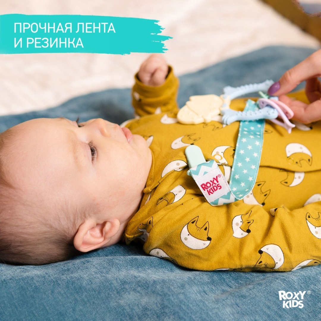 Держатель пустышки ROXY RPC-003, 1 шт, голубой купить,0