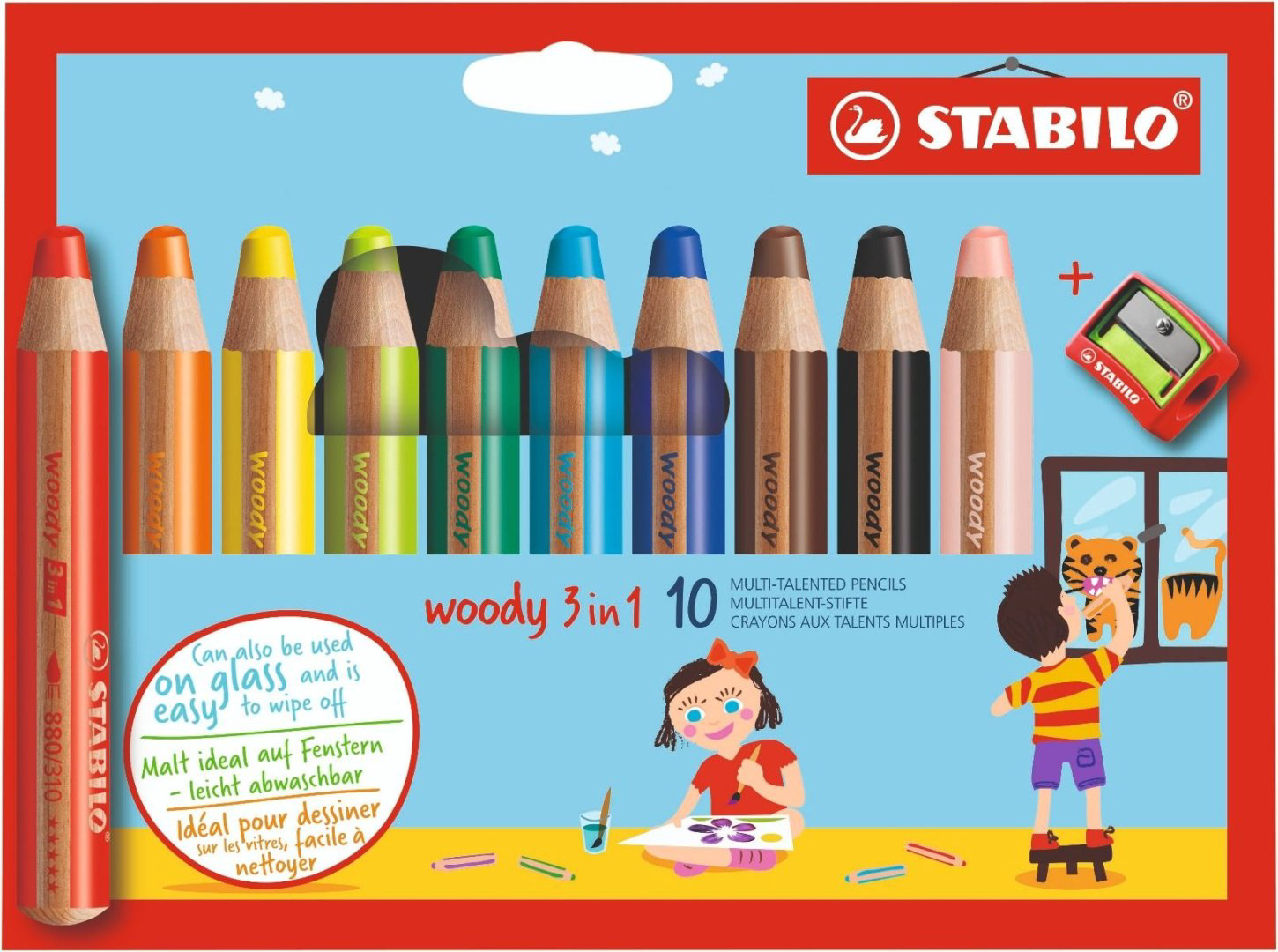 Цветные карандаши STABILO woody 3 in 1 880/10 форма круглая 10 шт купить,NaN