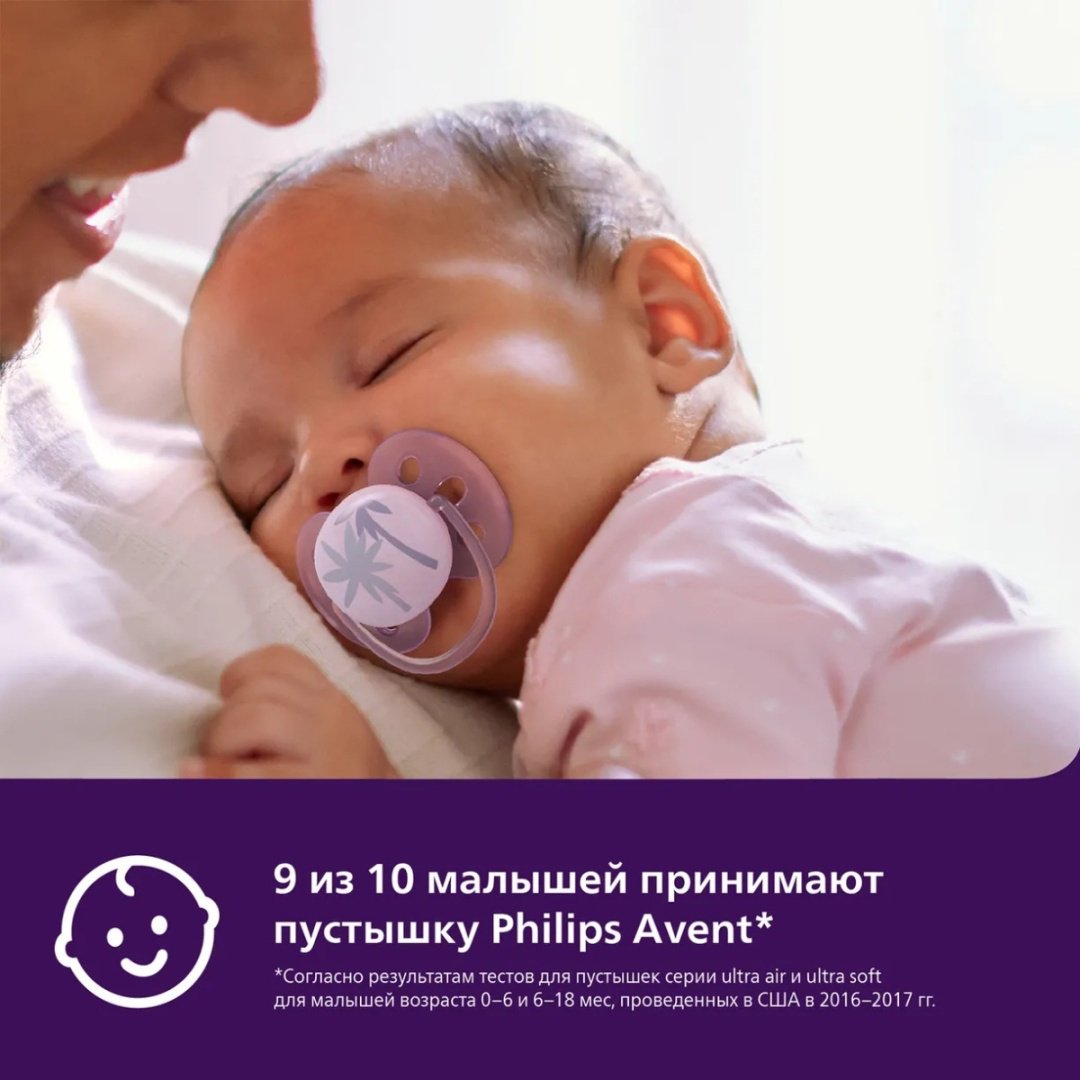 Пустышка Philips Avent SCF092/03, 1 шт, фиолетовый купить,0