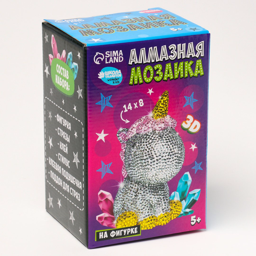 Алмазная мозаика Школа талантов Вошебный единорог 14x8 см купить,NaN