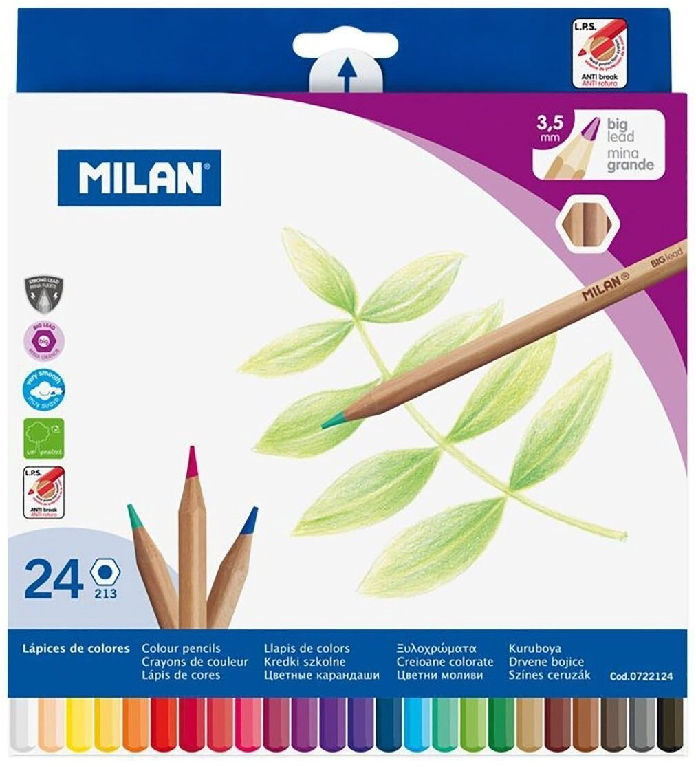 Цветные карандаши MILAND 722124 24 цвета купить,NaN