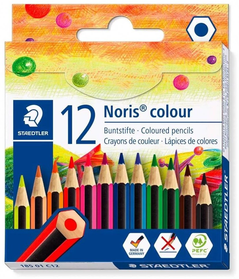 Цветные карандаши STAEDTLER Noris Colour 185 01 C12 форма восьмигранная 12 шт купить,NaN