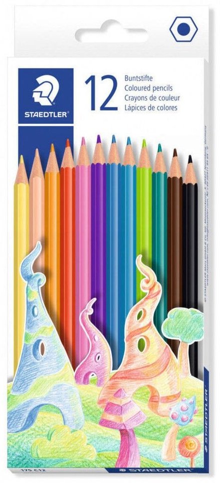 Цветные карандаши STAEDTLER 175-C12 форма шестигранная 12 шт
