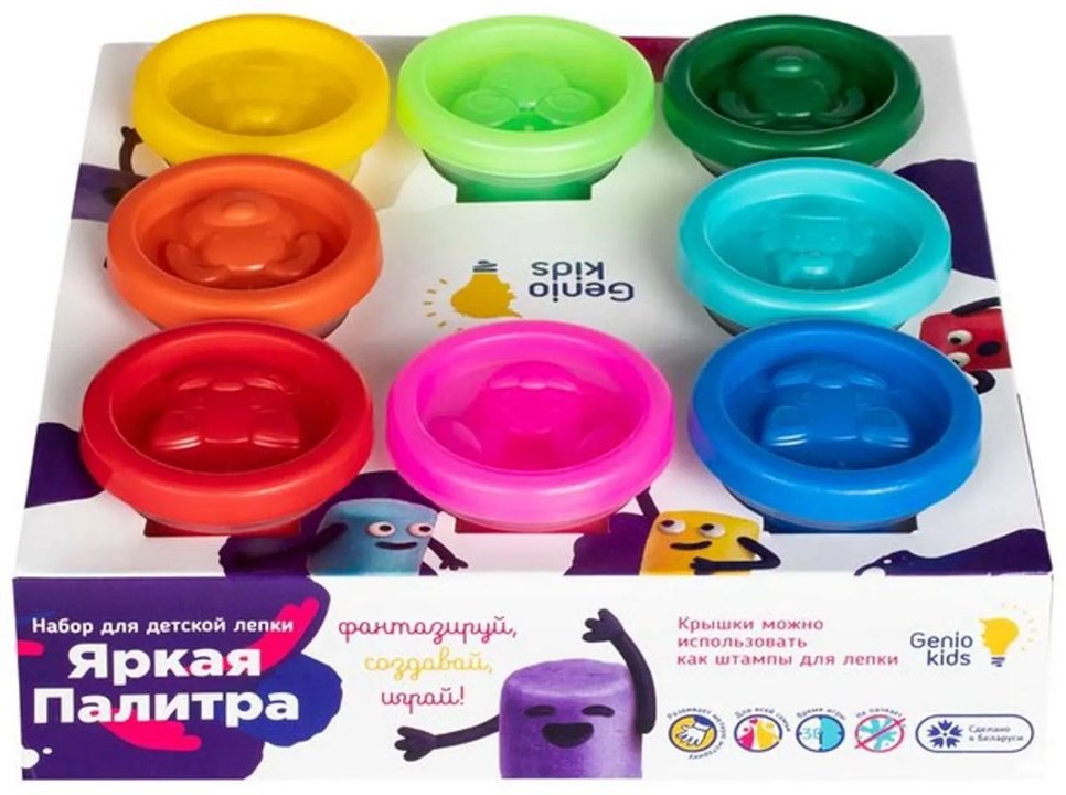 Genio Kids-Art Яркая палитра масса для лепки количество цветов: 8 шт - ForteMarket Genio Kids-Art Яркая палитра масса для лепки количество цветов: 8 шт купить,0