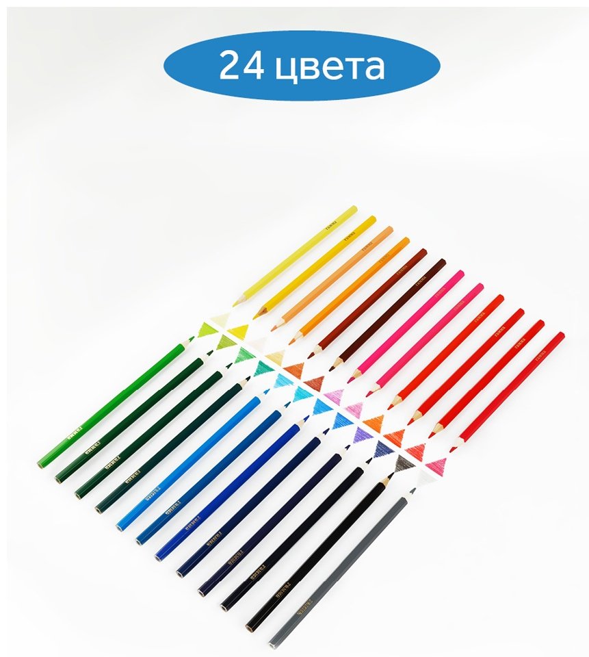 Цветные карандаши Гамма 050918_04_04 форма шестигранная 24 шт - ForteMarket Цветные карандаши Гамма 050918_04_04 форма шестигранная 24 шт купить,0