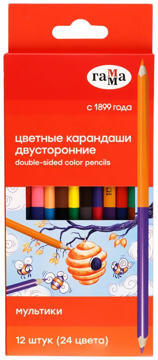 Цветные карандаши Гамма 80220223 форма трехгранная 12 шт