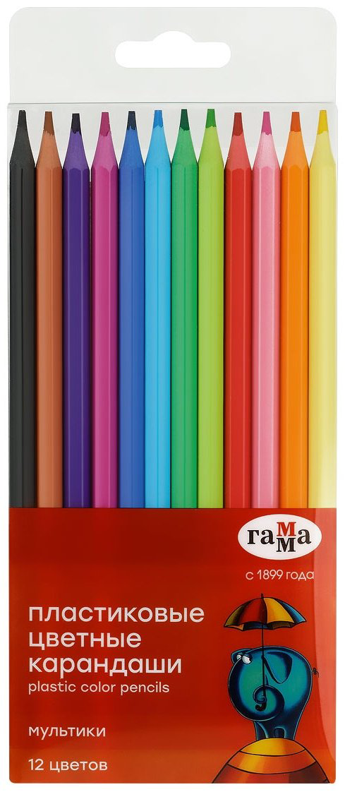 Цветные карандаши Гамма 251220211 форма шестигранная 12 шт купить,NaN