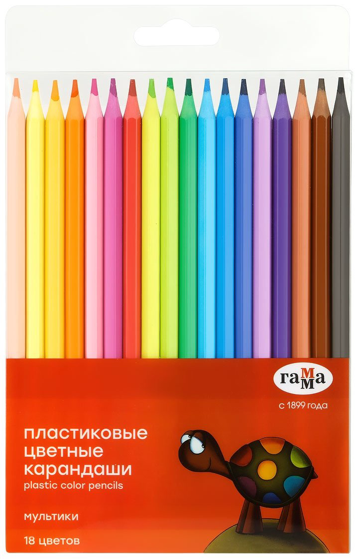 Цветные карандаши Гамма 251220212 форма шестигранная 18 шт купить,NaN