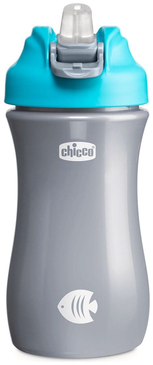 Поильник-непроливайка Chicco 00006920200000, 350 мл, пластик/резина, серый