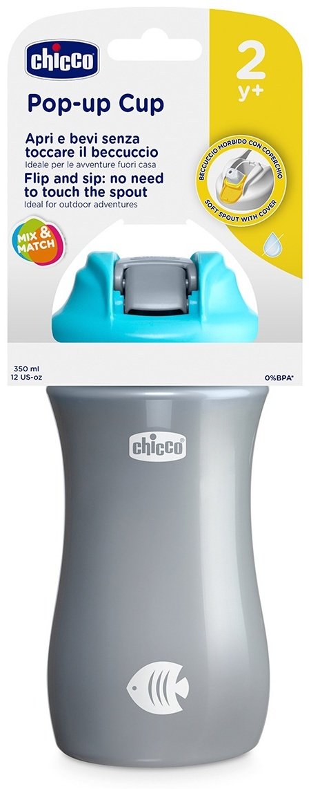 Поильник-непроливайка Chicco 00006920200000, 350 мл, пластик/резина, серый купить,0