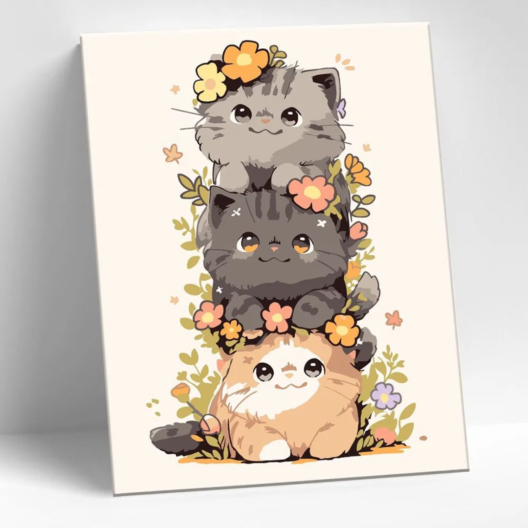 Картина Molly ДРУЖНЫЕ КОТЯТА холст на картоне 20x15 см купить,NaN