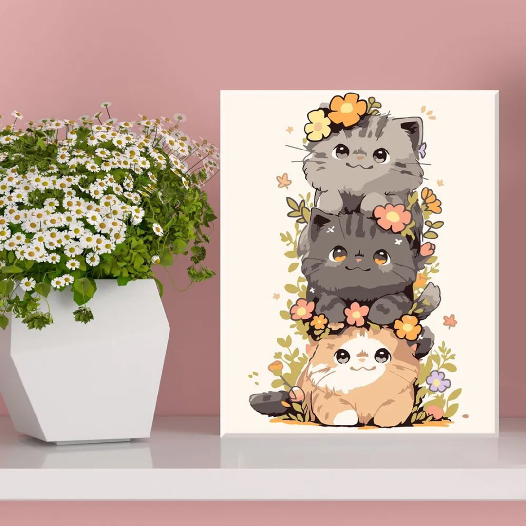 Картина Molly ДРУЖНЫЕ КОТЯТА холст на картоне 20x15 см купить,NaN