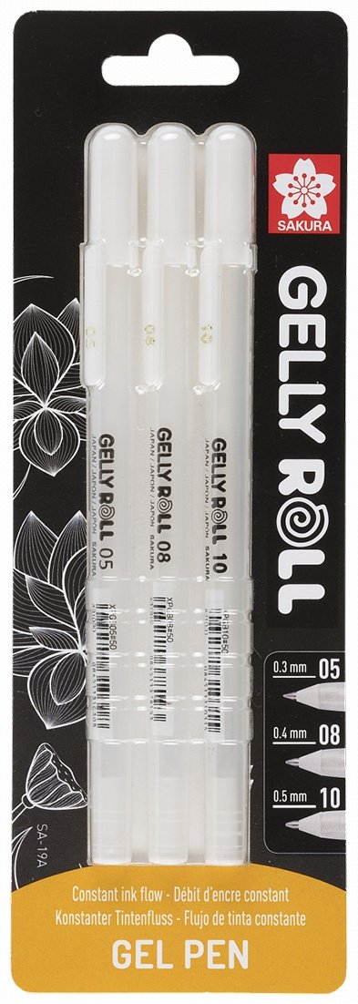 Ручка гелевая Sakura BLXPGB3A 3 шт, 0.3 мм, цвет чернил белый - ForteMarket Ручка гелевая Sakura BLXPGB3A 3 шт, 0.3 мм, цвет чернил белый купить,0