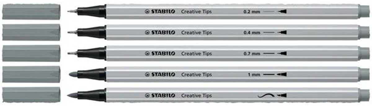 Ручка капиллярная STABILO Creative Tips ARTY 89/10-1-20 10 шт, 0.7 мм, цвет чернил черный купить,NaN