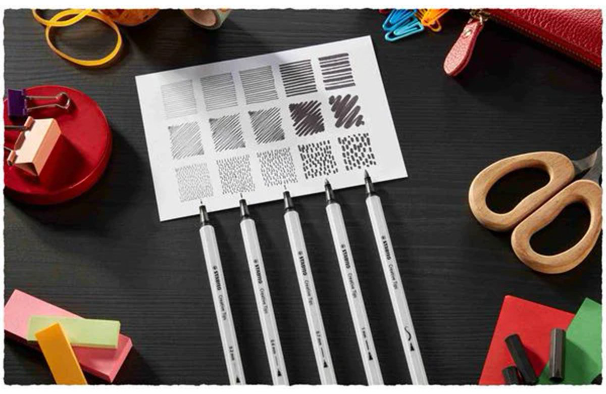 Ручка капиллярная STABILO Creative Tips ARTY 89/10-1-20 10 шт, 0.7 мм, цвет чернил черный купить,NaN
