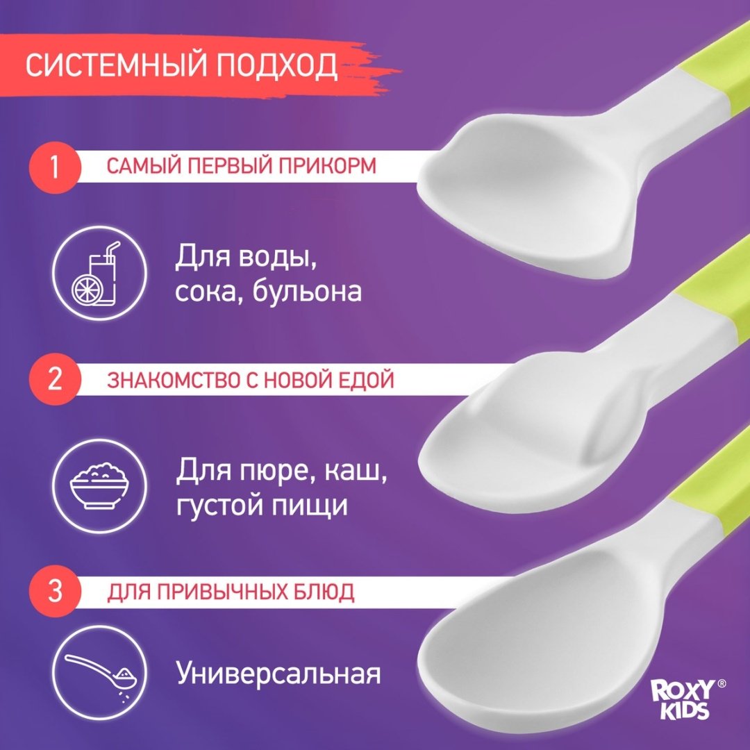 Ложка ROXY-KIDS Bunny cook RFD-020-PR, предметов 3 шт, зеленый купить,0