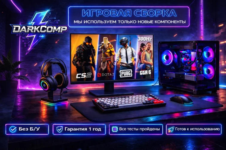 DARKCOMP R5 7500F / RTX 5060 Ti 8 Гб / 32 Гб / SSD 1000 Гб / Win 11 Pro