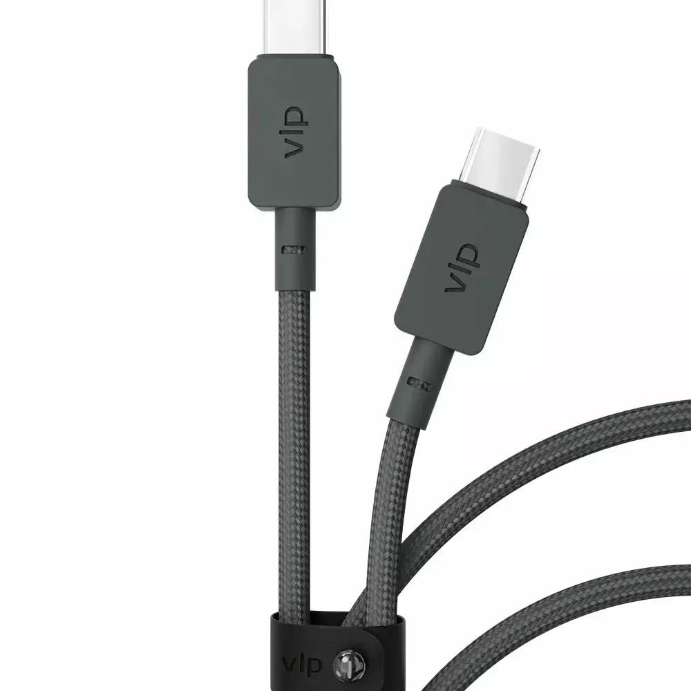 Кабель для телефона VLP Nylon Cable USB C - USB C 100W 1.2m Black
