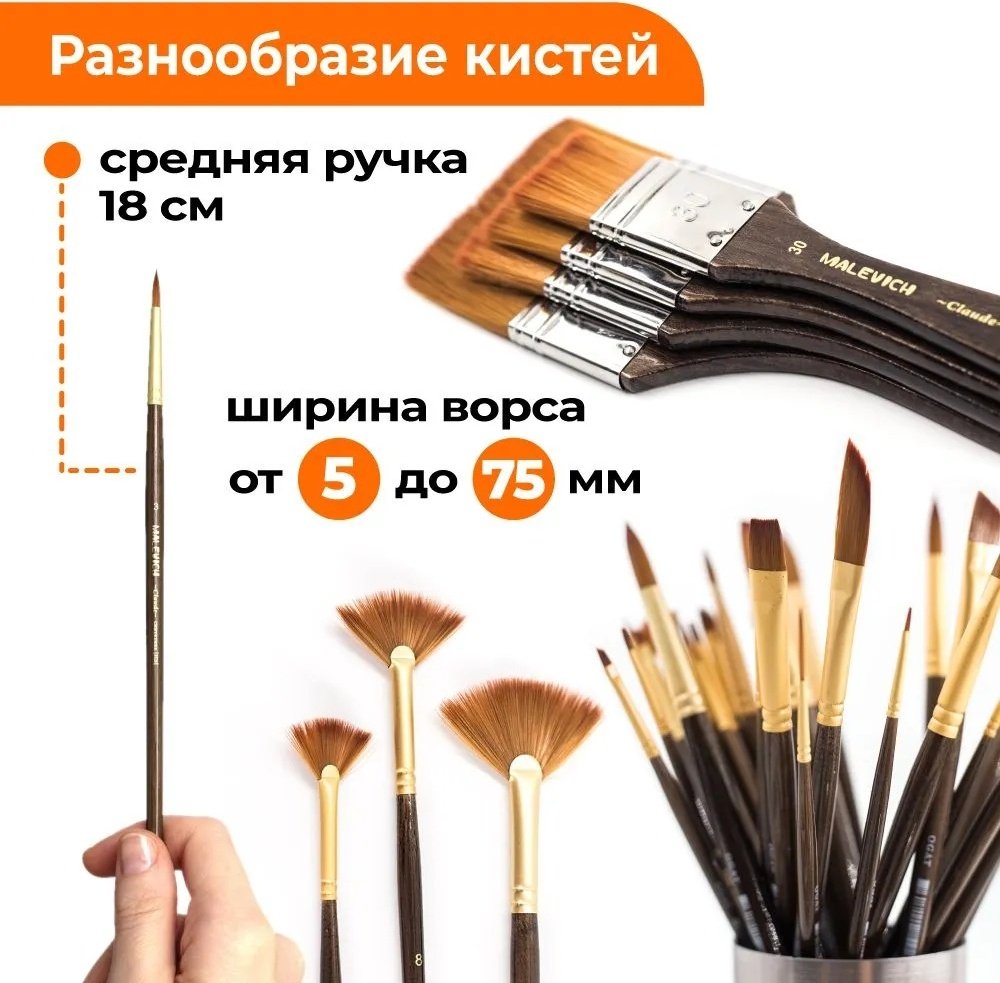 Кисть из синтетики Claude, круглая №8 купить,NaN