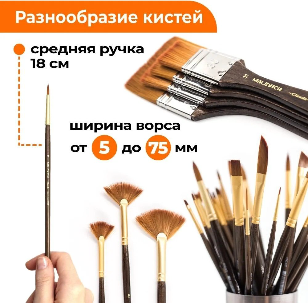Кисть из синтетики Claude, круглая №8 купить,NaN