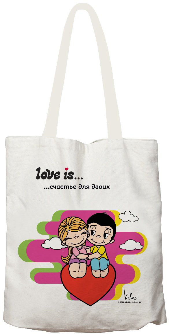 Сумка шоппер Love is хлопок белый купить,NaN