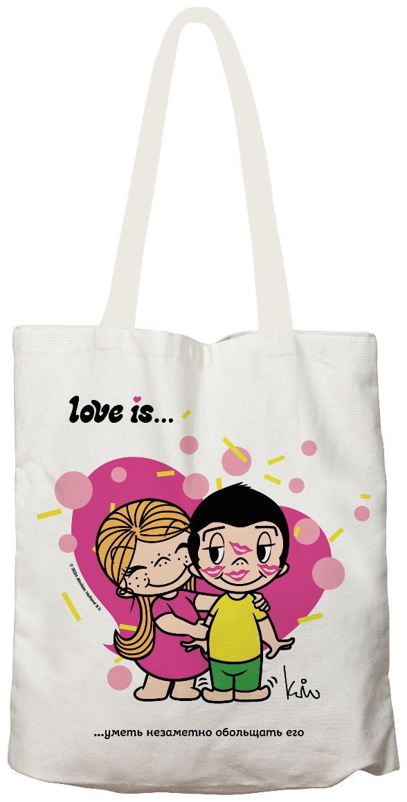 Сумка шоппер Love is хлопок белый купить,NaN