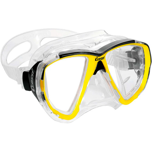 Маска для плавания Cressi Big Eyes DS2610 бело-желтая