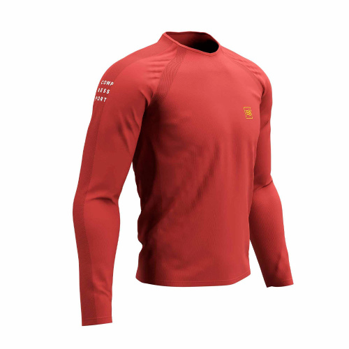 Футболка Compressport Training LS TSTN-LS красная S купить,NaN