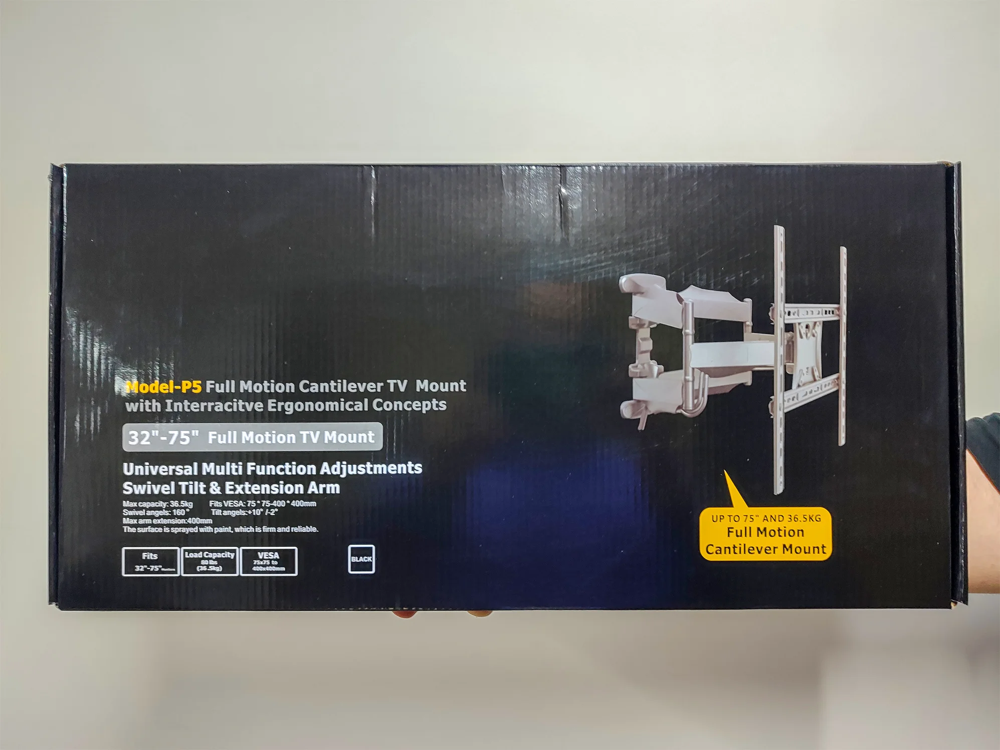 Кронштейн настенный для ТВ North Bayou P5 32-75" чёрный купить,8290
