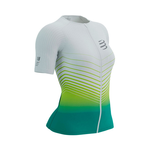Футболка Compressport Postural AW00136B бело-зеленая S купить,NaN