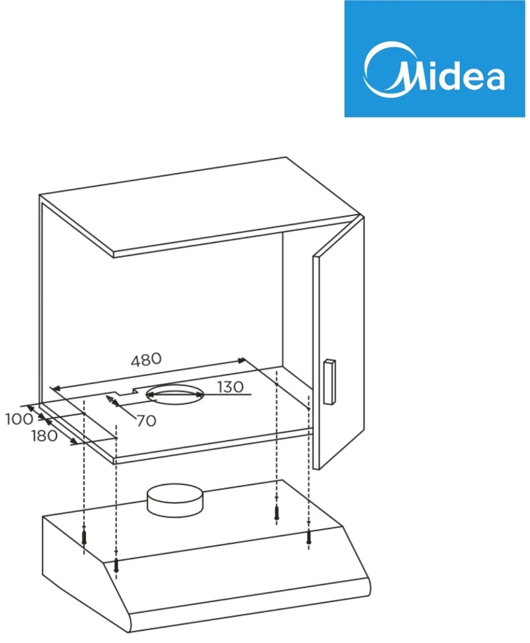 Вытяжка Midea MH60F15W белая купить,25990