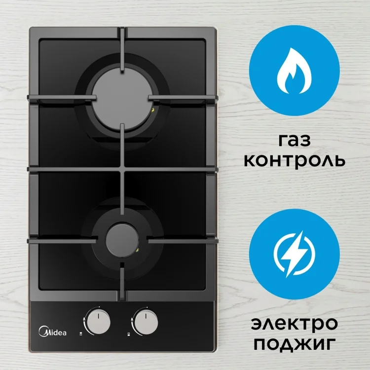 Газовая варочная поверхность Midea MG3260GB черная