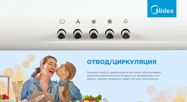 Вытяжка Midea MH60F15W белая