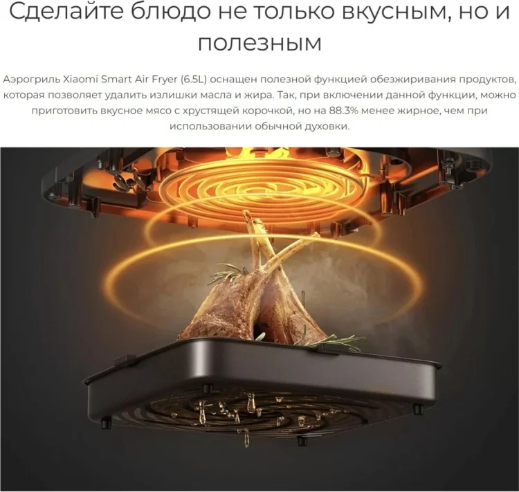 Аэрогриль Xiaomi Smart Air Fryer BHR7358EU 6.5л белый купить,45990