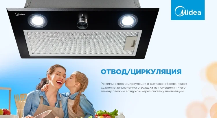 Вытяжка Midea MH60I350B черная купить,49990
