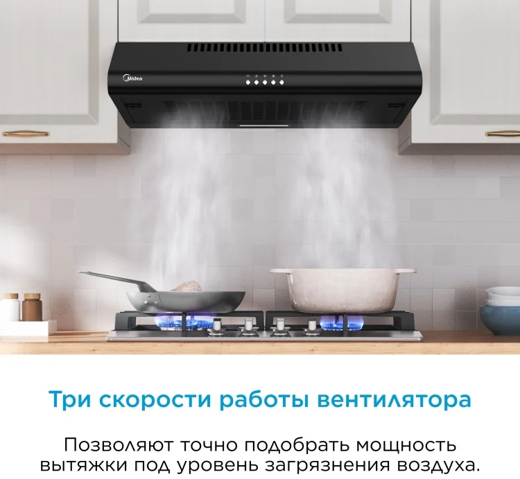 Вытяжка Midea MH60F15B черная