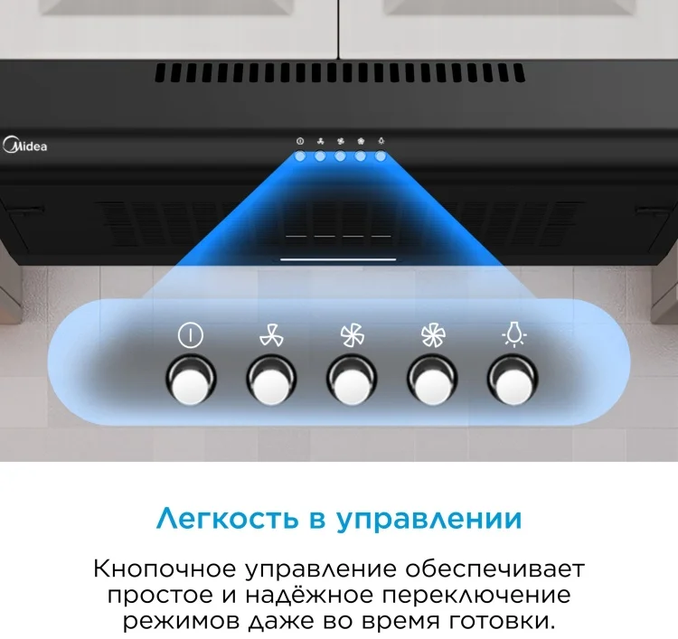 Вытяжка Midea MH60F15B черная купить,25990