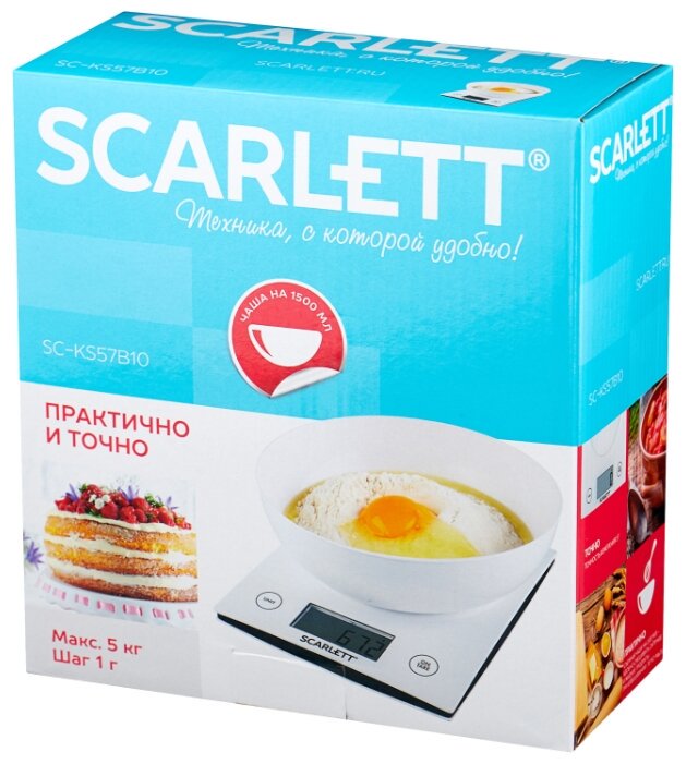 Весы кухонные Scarlett SC-KS57B10 белые купить,NaN