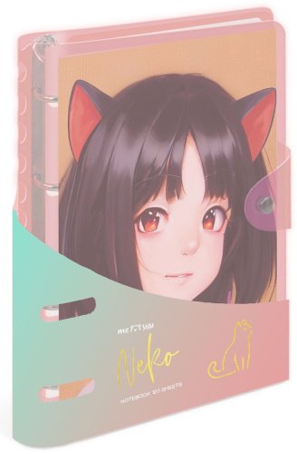 MESHU Neko, 120 л, А5, клетка, твердая обложка, 1 шт