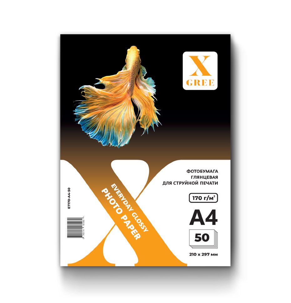 E7170-A4-50 Фотобумага для струйной печати X-GREE Глянцевая EVERYDAY A4 170г