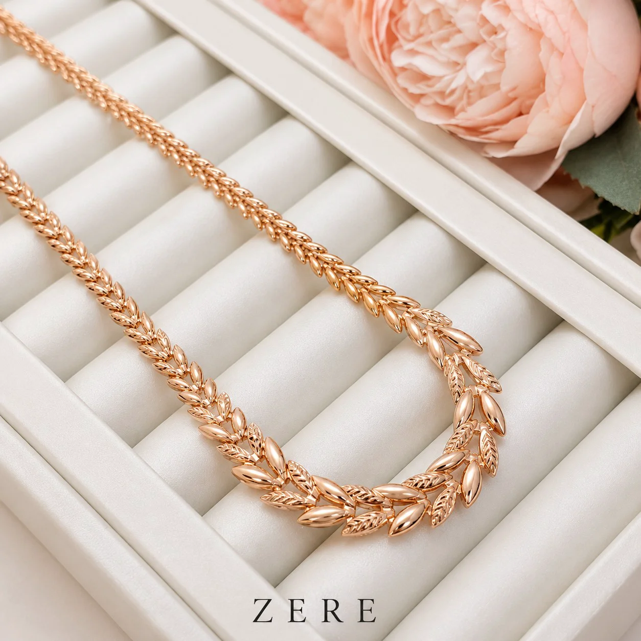 Ожерелье Zere ZR040604 листья красное золото 50 см 9.99 гр купить,842150