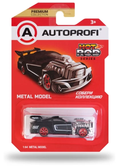 Машинка игрушечная Autoprofi Hot Rod ROD-002BK черная