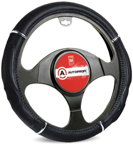 Оплетка на руль AUTOPROFI GL-1020 BK/BK (M) 37-39 см M черный