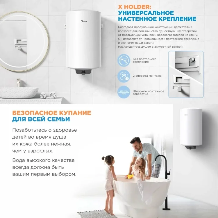 Водонагреватель Midea D50-20ED2 50л серый купить,NaN
